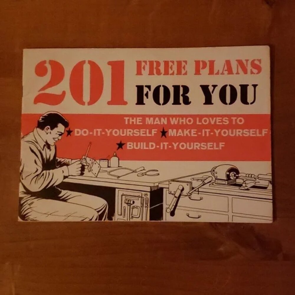 TWO ITEMS: 1950s Fisherman's Crying Towel and 1970s 201 Plans For You booklet - Picture 2 of 7